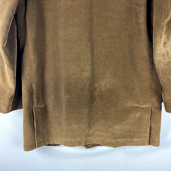 VTG London Fog Long Corduroy Coat Mens 40R Brown Faux Fur Lined Chore Classic - Picture 11 of 16